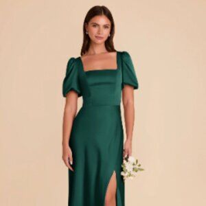 Birdy Grey Judy Dress Matte Satin Emerald